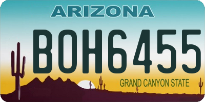 AZ license plate BOH6455