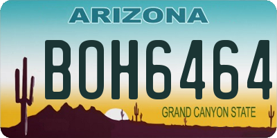 AZ license plate BOH6464