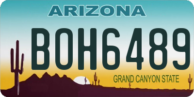 AZ license plate BOH6489