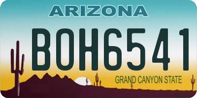 AZ license plate BOH6541
