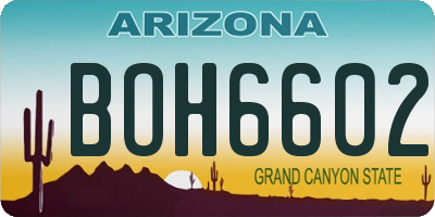 AZ license plate BOH6602