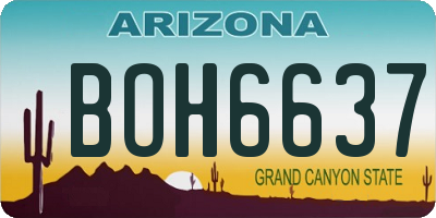 AZ license plate BOH6637