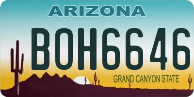 AZ license plate BOH6646