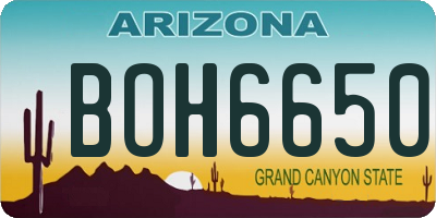 AZ license plate BOH6650