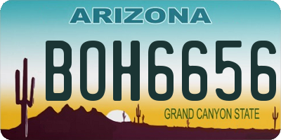 AZ license plate BOH6656