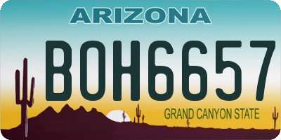 AZ license plate BOH6657