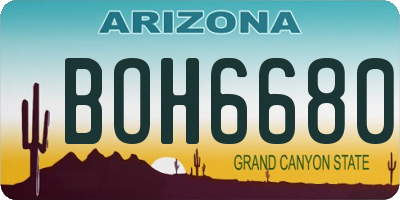 AZ license plate BOH6680