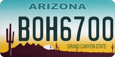 AZ license plate BOH6700
