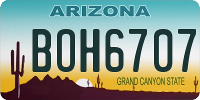 AZ license plate BOH6707