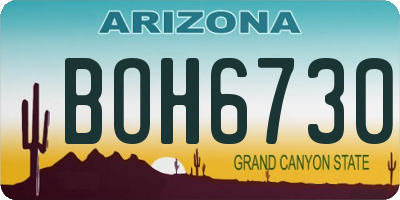 AZ license plate BOH6730
