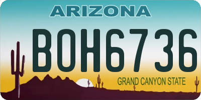 AZ license plate BOH6736