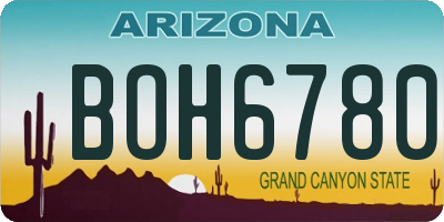 AZ license plate BOH6780