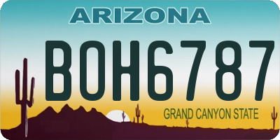 AZ license plate BOH6787