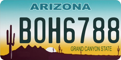 AZ license plate BOH6788