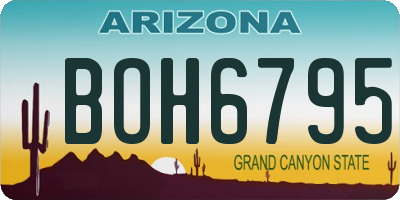 AZ license plate BOH6795