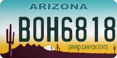 AZ license plate BOH6818