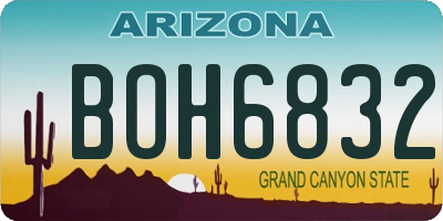 AZ license plate BOH6832