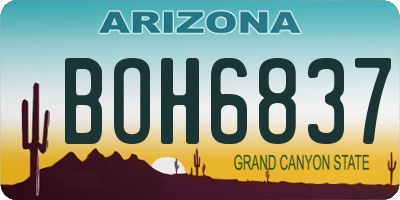 AZ license plate BOH6837
