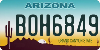 AZ license plate BOH6849