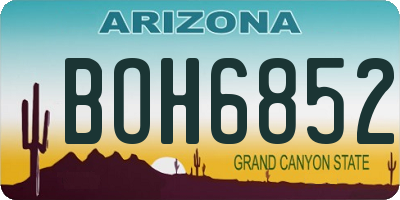 AZ license plate BOH6852