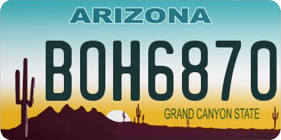 AZ license plate BOH6870