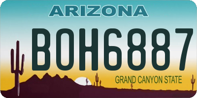 AZ license plate BOH6887