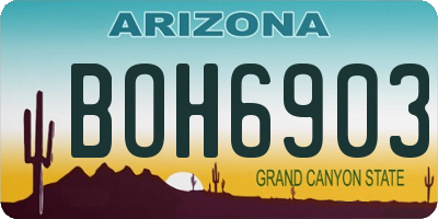 AZ license plate BOH6903