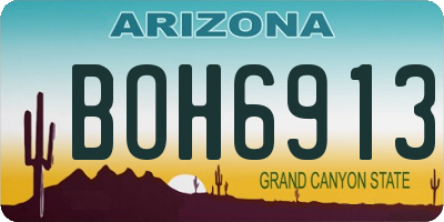 AZ license plate BOH6913
