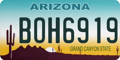AZ license plate BOH6919