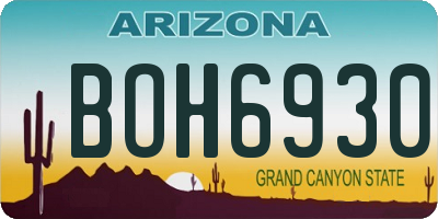 AZ license plate BOH6930