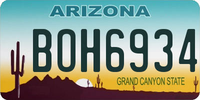 AZ license plate BOH6934