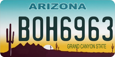 AZ license plate BOH6963