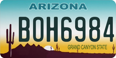 AZ license plate BOH6984