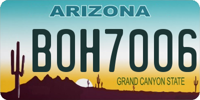 AZ license plate BOH7006