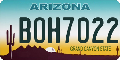 AZ license plate BOH7022