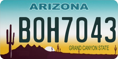 AZ license plate BOH7043