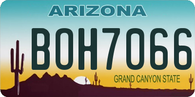 AZ license plate BOH7066