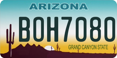 AZ license plate BOH7080