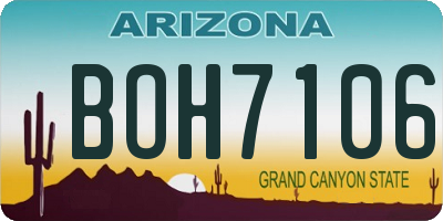 AZ license plate BOH7106