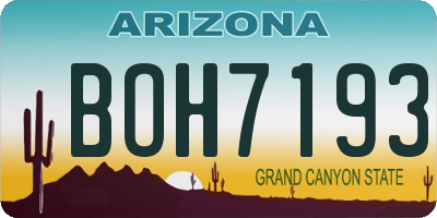 AZ license plate BOH7193