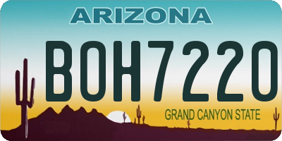 AZ license plate BOH7220