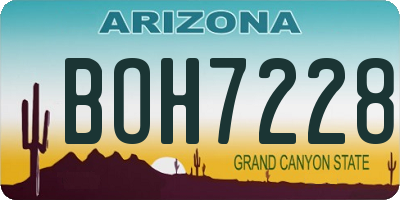AZ license plate BOH7228