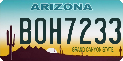 AZ license plate BOH7233