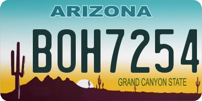 AZ license plate BOH7254