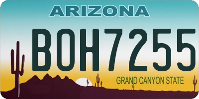 AZ license plate BOH7255
