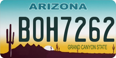 AZ license plate BOH7262