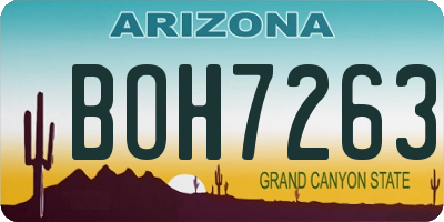 AZ license plate BOH7263