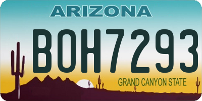 AZ license plate BOH7293