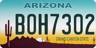 AZ license plate BOH7302