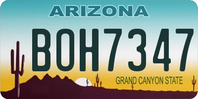 AZ license plate BOH7347
